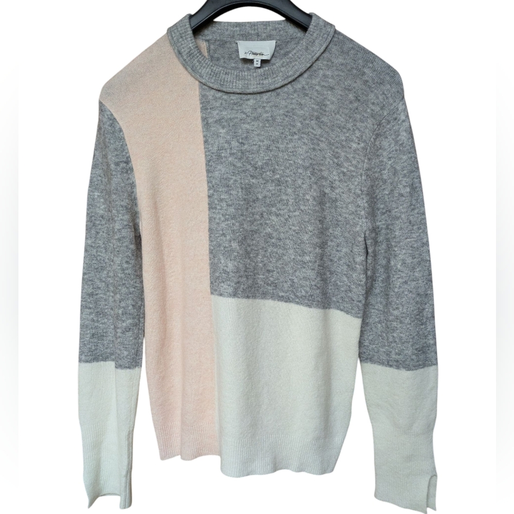 3.1 Philip Lim Wool and Alpaca Blend Colorblock Sweater Size Medium